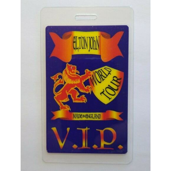 Elton John Backstage Pass Made In England VIP Concert World Tour Pop Rock 1995 - Picture 2 of 3